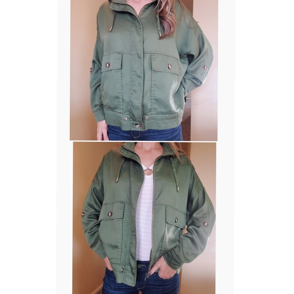 Urban Outfitters Olive Bomber Jacket
